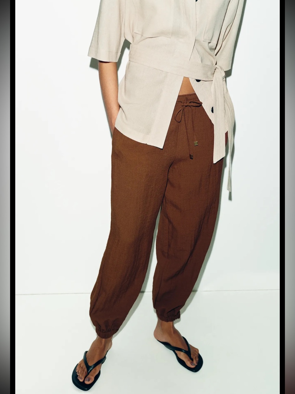 ZARA Relaxed Elastic Waistband Bloomer Pants